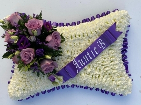 Pillow, cushion, funeral, tribute, flowers, wreath, florist, delivery