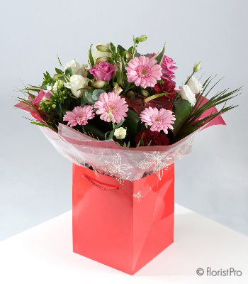 pink, red, white, seasonal, handtie, Mother’s Day, flowers, bouquet, bunch, gift, Funeral, tribute, wreath, flowers, Biggin Hill, Westerham, Orpington, Bromley, Sevenoaks, Florist, delivery, delivered