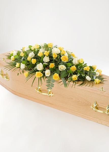 Rose, double, ended, coffin, casket, spray, Funeral, tribute, wreath, flowers, Biggin Hill, Westerham, Orpington, Bromley, Sevenoaks, Florist 