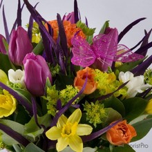 bright, vibrant, spring, handtie, bouquet,