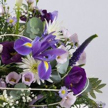 white, lilac, purple, posy, arrangement