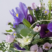white, lilac, purple, posy, arrangement
