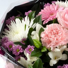 pink, white, seasonal, flower, handtie, bouquet, 