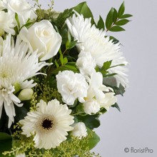 white, green, handtie, vase, bouquet, arrangement,