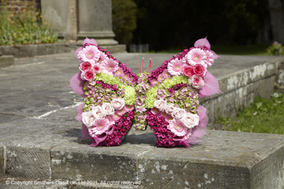 Butterfly, funeral, flowers, tribute, wreath, delivery, Biggin Hill, Westerham, Bromley, Orpington, Sevenoaks, Florist