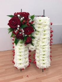 Letter, white,  Funeral, tribute, wreath, flowers, Biggin Hill, Westerham, Orpington, Bromley, Sevenoaks, Florist, delivery, delivered