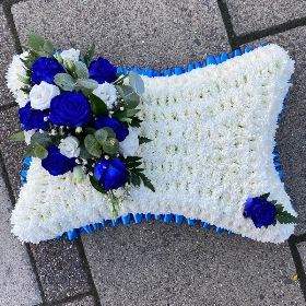 Pillow, cushion, funeral, tribute, flowers, wreath, florist, delivery