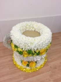 Teacup, tea, coffee, cup, funeral, tribute, wreath, flowers, biggin hill, Westerham, Bromley, Orpington, Sevenoaks, Florist, flowers 