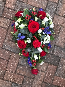 Red, white, blue, funeral, flowers, tribute, spray, kent