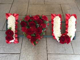 I, love, you, u, heart, funeral, flowers, tribute, wreath, delivery, Biggin Hill, Westerham, Bromley, Orpington, Sevenoaks, Florist