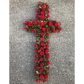 Rose, cross, coffin, funeral, flowers, florist, tribute, wreath, Biggin Hill , delivery