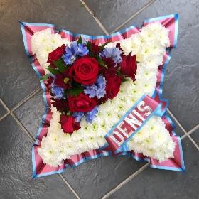 West Ham, cushion, claret, blue, funeral, tribute, flowers, wreath, florist, delivery