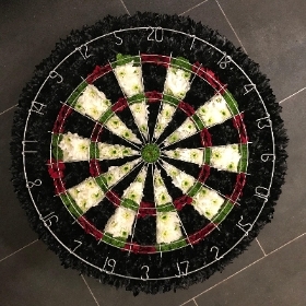 Dartboard, darts, dart, player, funeral, tribute, wreath, delivery, Biggin Hill, Westerham, Bromley, Sevenoaks, Orpington 